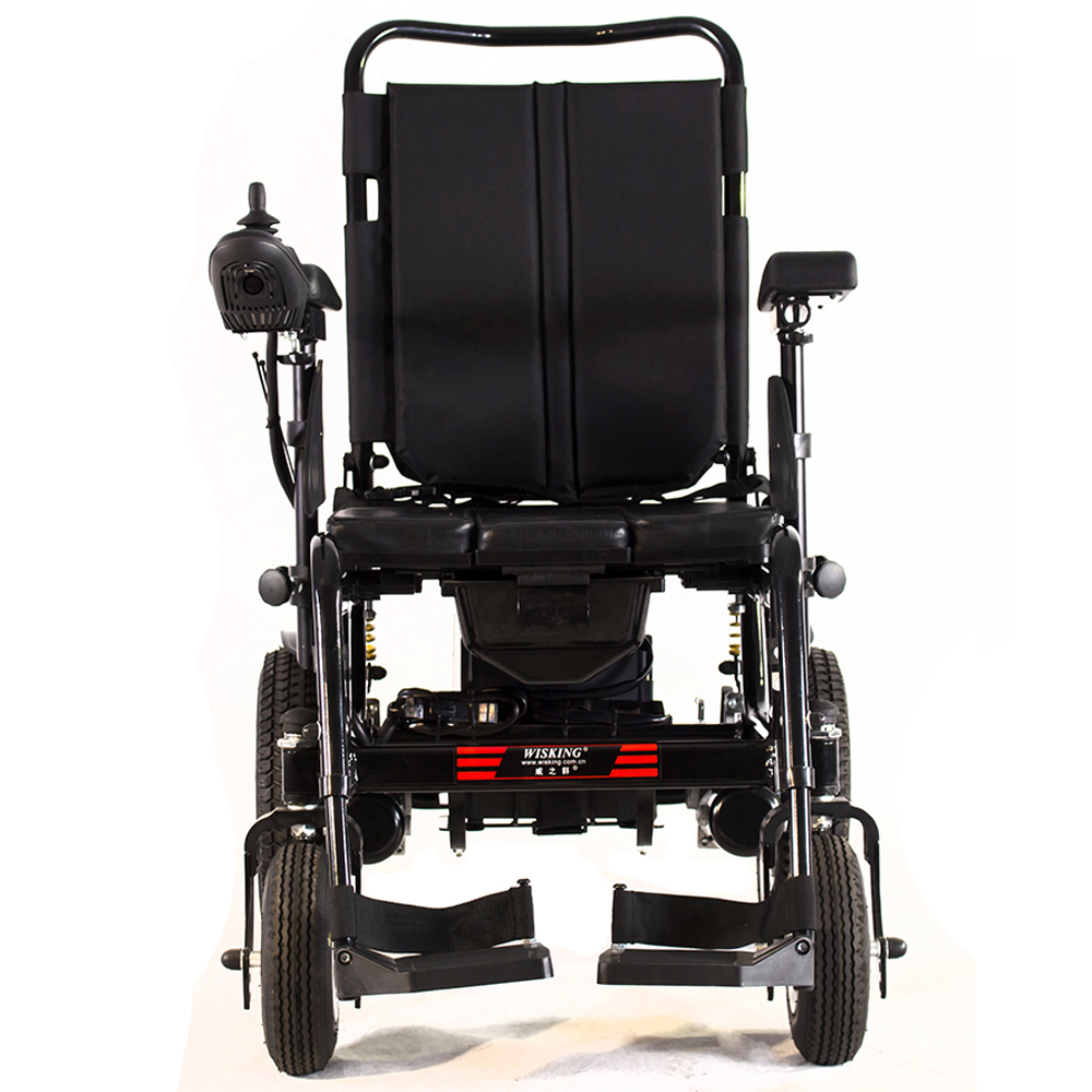 handicapped power wheelchair on jaunt with lead acid battery